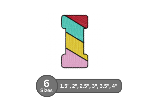 Candy Stripe Alphabet - I