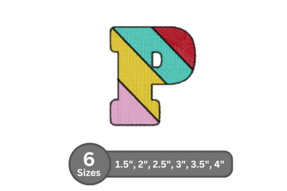 Candy Stripe Alphabet - P for Holiday Embroidery