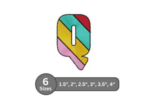 Candy Stripe Alphabet - Q