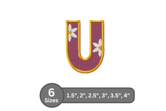 Daisy Joy Alphabet- U for Holiday Embroidery