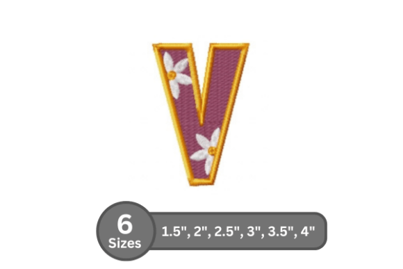 Daisy Joy Alphabet- V: A Stylish Embroidery Design