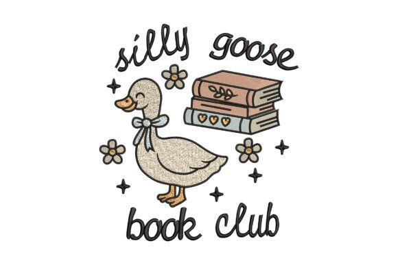 Silly Goose Book Club Embroidery