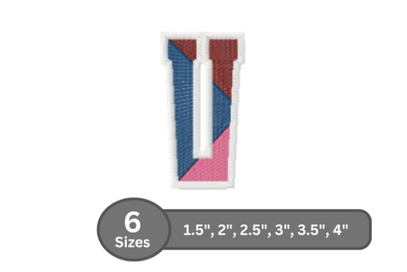 Street Varsity Alphabet - V: A Stylish Embroidery Design