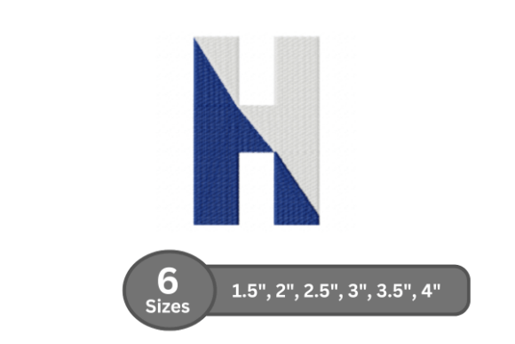 Twin Fill Alphabet -H Embroidery Design